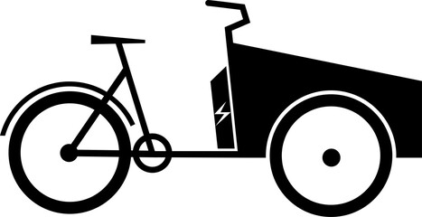 Wall Mural - Electric cargo bike. vehicle icon illustration