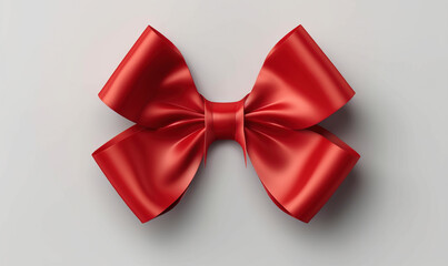 Poster -  a large red bow on a white background with room for text or image 3d rendering of a large red bow on a white background with room for text or text.  generative ai