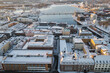 Winter city Jönköping, Sweden, Drone photo