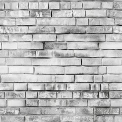 Wall Mural - Old dirty and weathered white brick wall seamless pattern. Grey bricks. Endless texture. AI generative image.