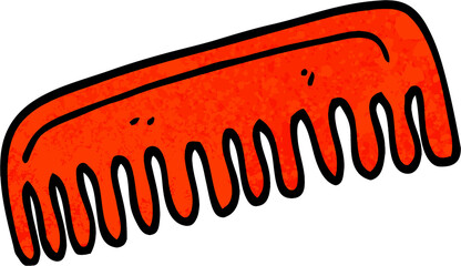 Sticker - grunge textured illustration cartoon hair comb