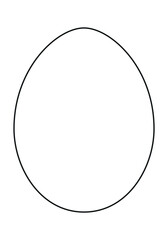 Wall Mural - egg - black and white outline vector illustration on white background