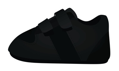 Poster - Black baby shoe. vector illustration