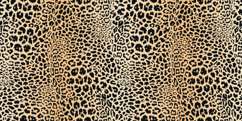realistic leopard print. vector seamless pattern. animal skin texture. stylish background of jaguar,