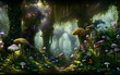 Märchenwald mit Pilzen