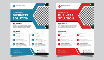 Flyer template layout Corporate business flyer Creative modern vector flyer concept with dynamic abstract shapes on background
