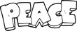 © lineartestpilot - black and white cartoon word peace
