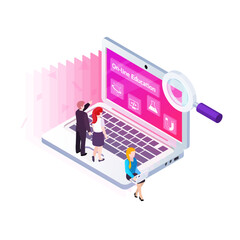 Sticker - Elearning Isometric Concept