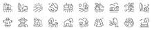 Line Icons About Countryside And Landscape. Thin Line Icon Set. Symbol Collection In Transparent Background. Editable Vector Stroke. 512x512 Pixel Perfect.