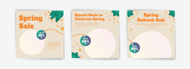 Wall Mural - Advertising banner template for a spring-themed product sale