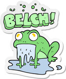 Fototapeta Dinusie - sticker of a cartoon gross little frog