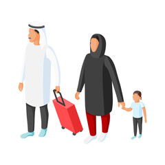 Sticker - Arabic Family Travelling