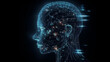 © Artvibe - Digital cyborg head interface hologram.generative ai