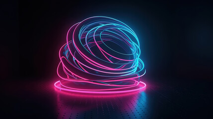 3d geometric abstract twist background. Generative Ai