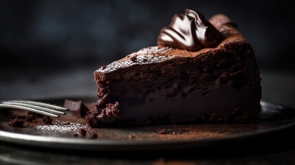 Wall Mural - chocolate cake on a plate