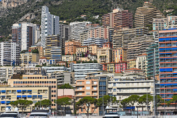 Wall Mural - New and old buildings in Monte Carlo Monaco cityscape