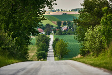 A Road Leading Down The Valley Towards Jaślików