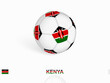 Soccer ball with the Kenya flag, football sport equipment.