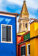 Wall Mural - famous colorful facades in Burano - Italy