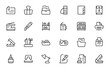 © Tanjil Arafat - Stationary supply for business office, education or school detailed outline line icon set. can be used for web, logo, UI/UX