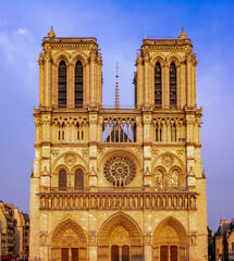 Wall Mural - Notre Dame de Paris Cathedral at sunset, France