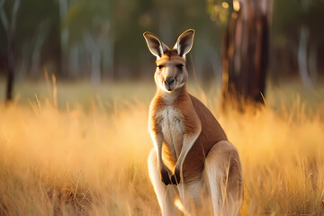 red kangaroo - australia - the largest marsupial and the national emblem of australia, known for its