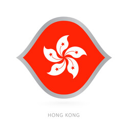 Wall Mural - Hong Kong national team flag in style for international basketball competitions.