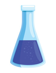 Canvas Print - science blue liquid in beaker flask