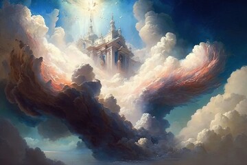 Wall Mural - Heavenly Haven Amid the Heavens: Grandiose and Glorious Generative AI