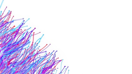Wall Mural - flow of particles form wall. luma matte as alpha channel. motion design bg multicolor curves of part