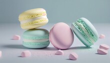 Vintage Pastel Colored French Macaroons Or Macarons