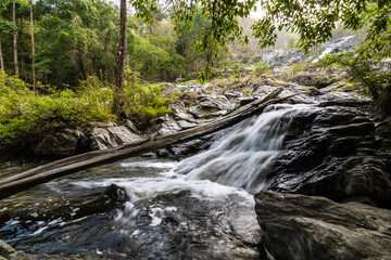 Wall Mural - Khlong Nam Lai Waterfall, Beautiful waterfalls in klong Lan national park of Thailand