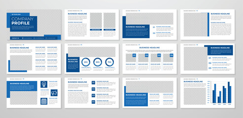 Wall Mural - corporate presentation template design with minimalist concept and modern layout use for annual repo
