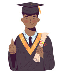 Sticker - person smiling in a graduation cap