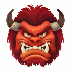 Wall Mural - Cartoon head of red devil