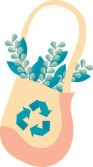 Poster - recycle arrows in eco bag