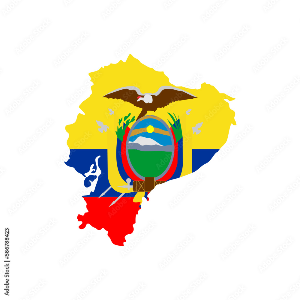 Ecuador Signs Color Ecuador flags icon set, Ecuador independence day icon set vector sign ...