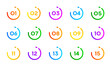 © Vector Tradition - Number bullet point icons 1 to 15, vector circle buttons for infographic or info list. Number bullet points for presentation page marker in round color gradient line or circle frames