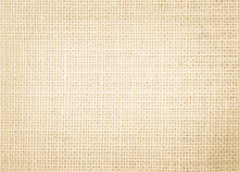 Jute Hessian Sackcloth Burlap Canvas Woven Texture Background Pattern In Light Beige Cream Brown Color Design Element.
