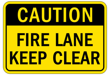 Wall Mural - Keep clear warning sign and labels fire lane keep clear