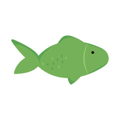 Poster - green fish swiming sealife animal