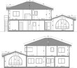 © TSANI - Vector illustration sketch of classic country style wooden house section design