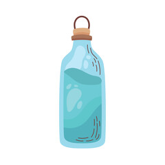 Canvas Print - Glass bottle filled with refreshing water