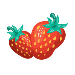 Sticker - Ripe organic strawberry