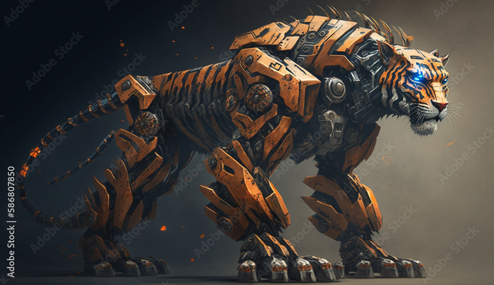 Tiger Transformers, generate ai Stock Illustration | Adobe Stock