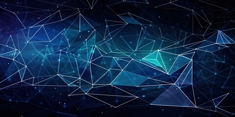 Wall Mural - Blue Gradient Digital Polygons: A Network Grid Fusion background wallpaper in 8K created with generative ai technology