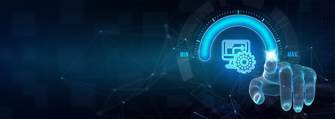 Business, Technology, Internet and network concept. Automation Software Technology Process System. 3d illustration