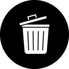 Sticker - Dustbin Glyph Inverted Icon