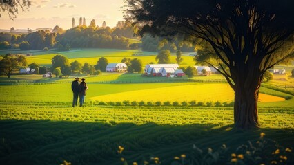 Picture of a persons in the landscape. Generative AI