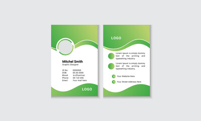 Corporate double sided id card identity, business template badge illustration. Vector design template.
